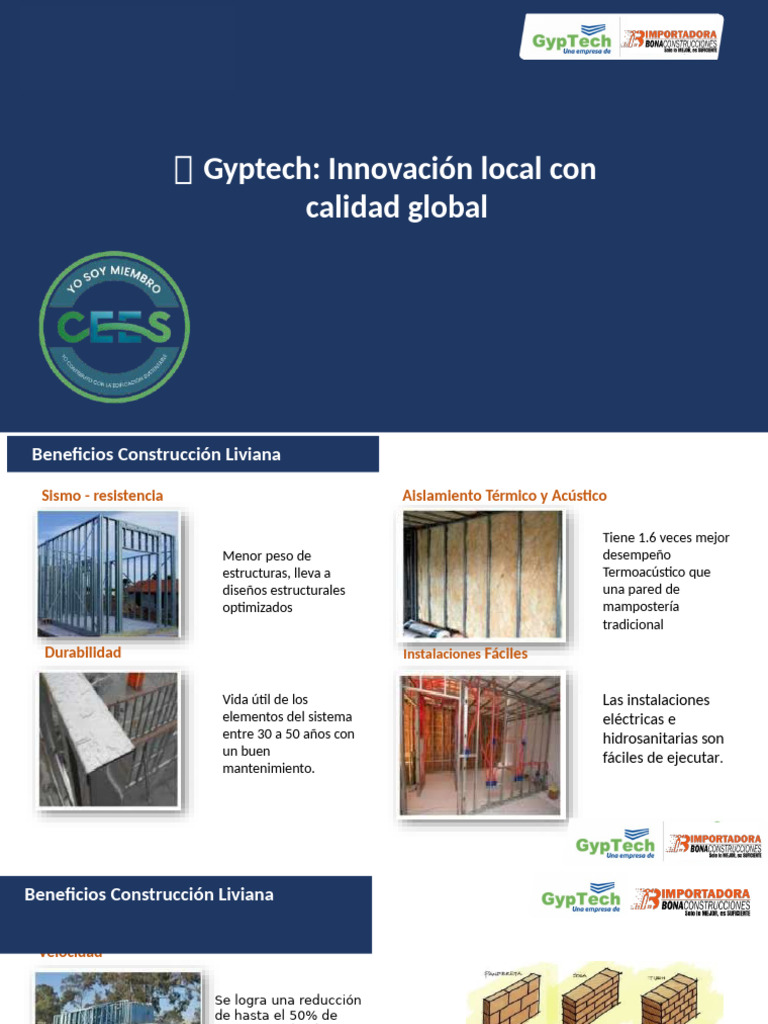Gyptech: Construcción Liviana y Sostenible | PDF | Albañilería