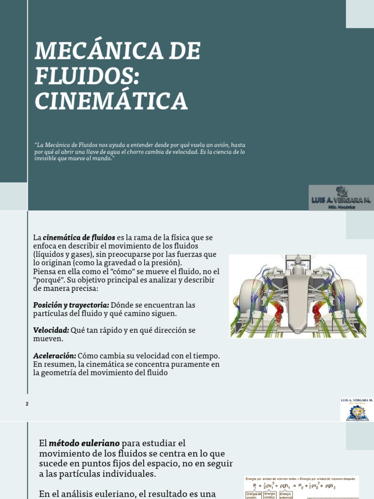 Cinemática de Fluidos: Conceptos Clave | PDF | Numero Reynolds ...