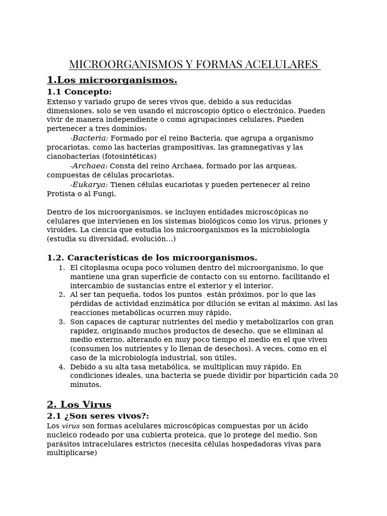 Microorganismos y Virus: Estructura y Función | PDF | Virus | Las bacterias