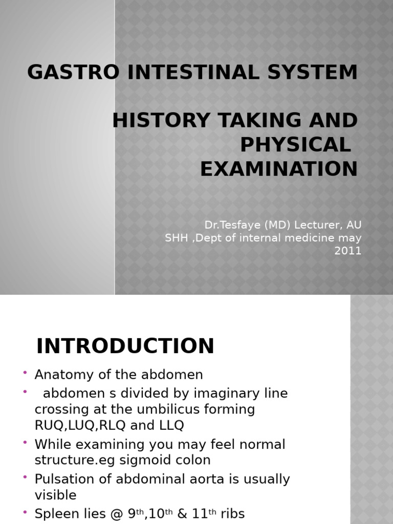 GI System Examination Techniques | PDF | Gastroenterology | Medical ...