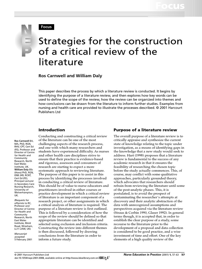 Strategies for Conducting Literature Reviews | PDF | Methodology ...