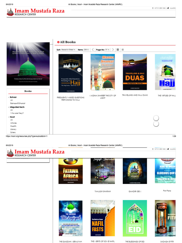 111 All Books - Noori - Imam Mustafa Raza Research Center (IMMRC) | PDF ...