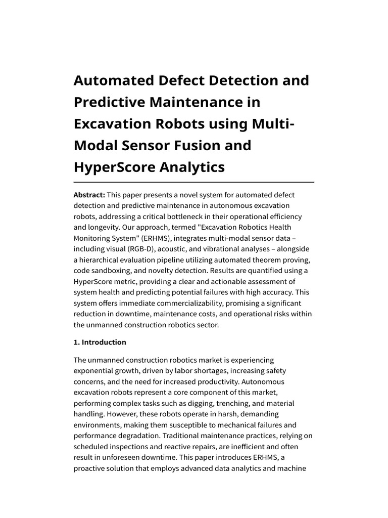 Automated Defect Detection and Predictive Maintenance in Excavation ...