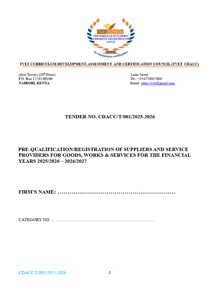Prequalification Document 2025 2026 | PDF