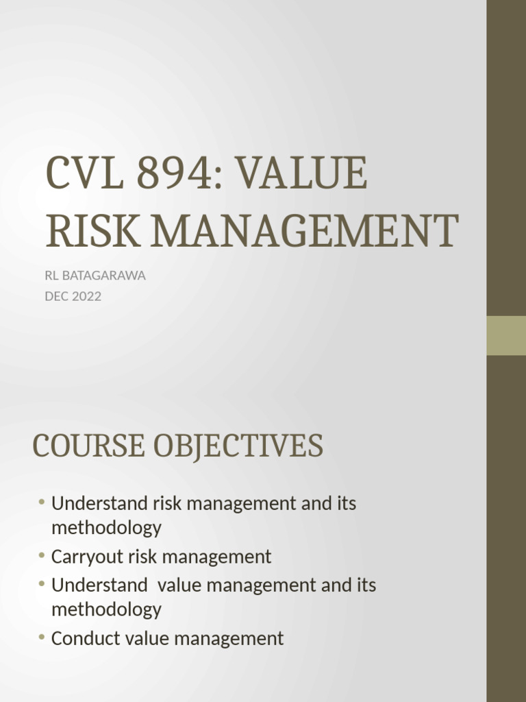 Risk Management and Value Strategies | PDF | Risk | Risk Management