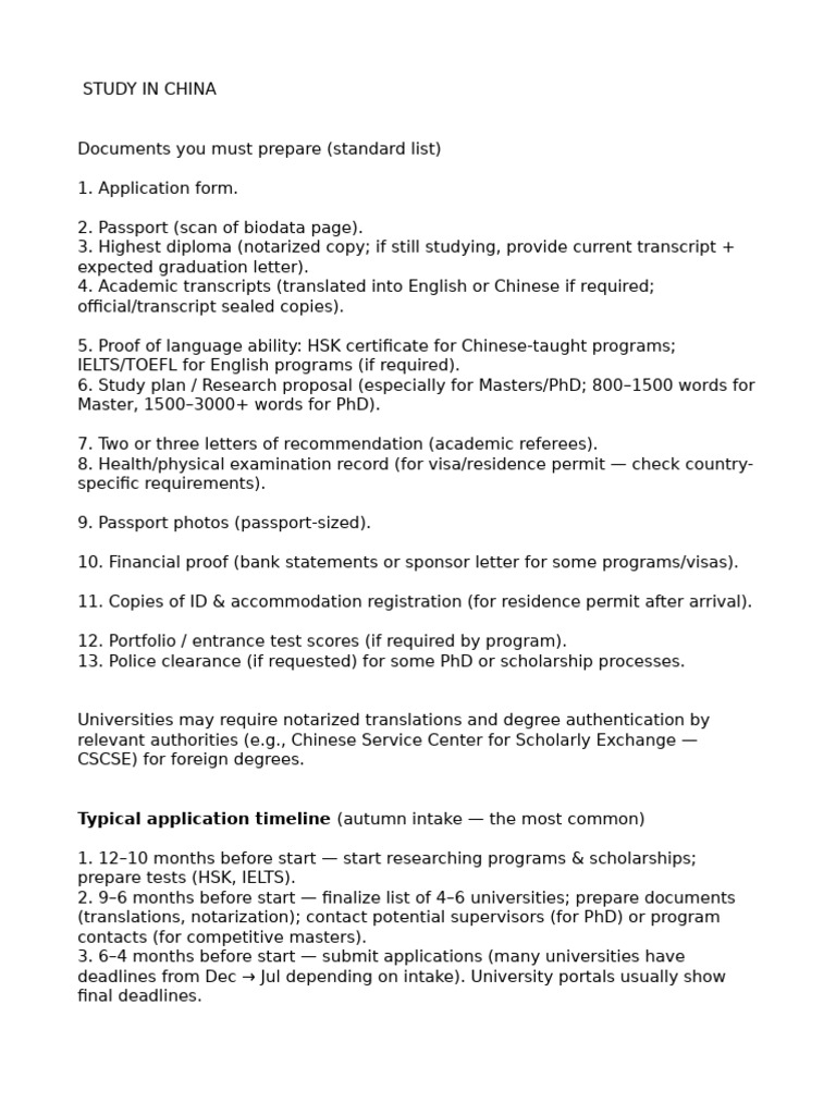 Essential Documents for Studying in China | PDF | Doctor Of Philosophy ...