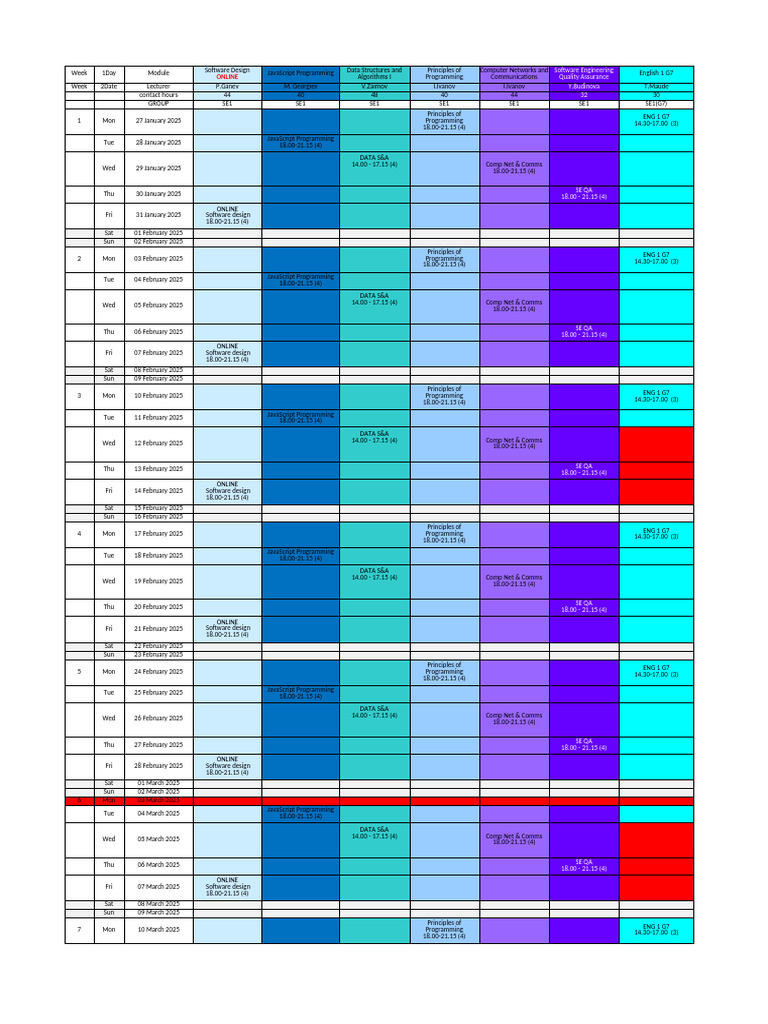 JavaScript Programming Course Schedule | PDF | Computer Programming ...