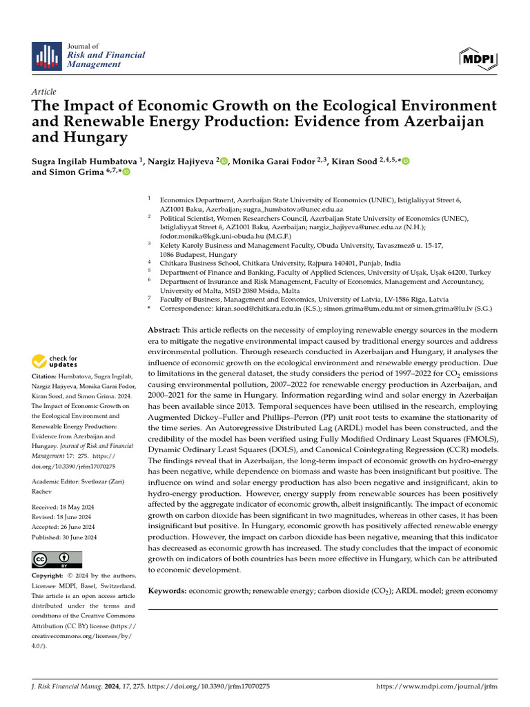 The Impact of Economic Growth On The Ecological en | PDF | Green ...