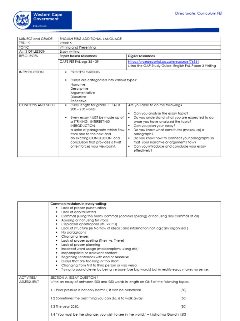 Grade 11 English Essay Writing Guide | PDF | Poetry | Essays