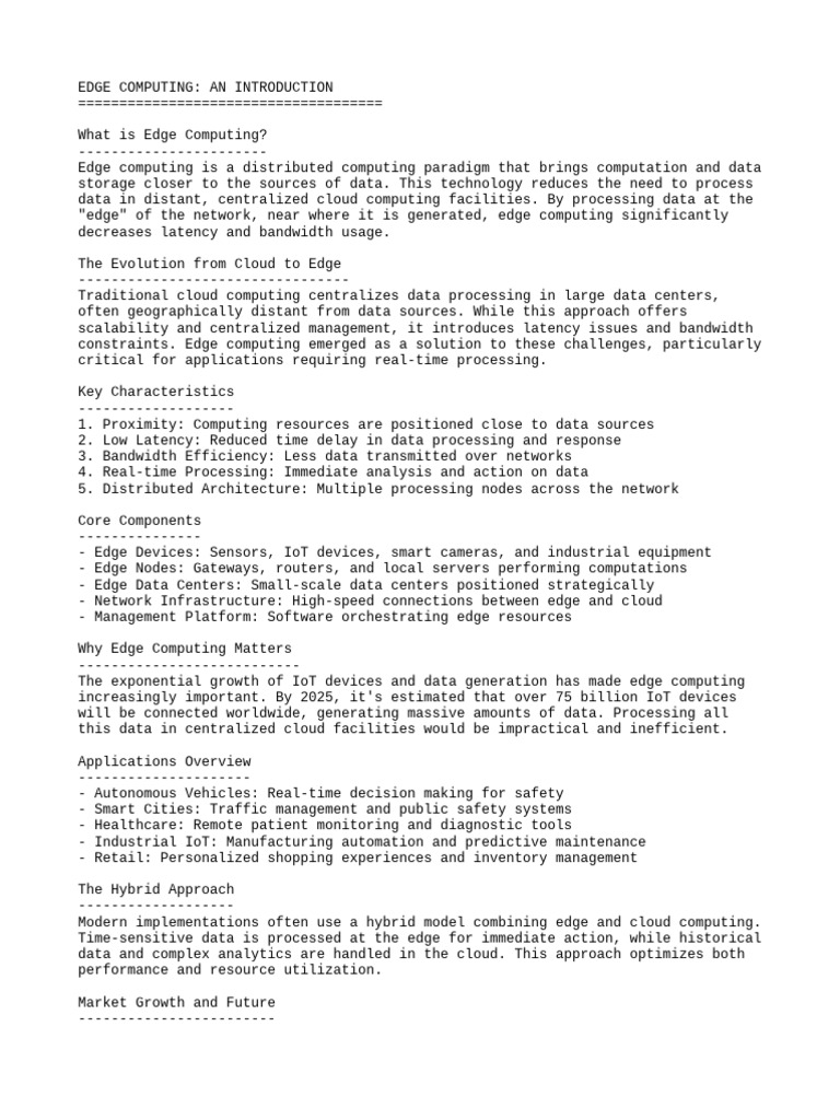 1 Edge Computing Introduction | PDF | Internet Of Things | Cloud Computing
