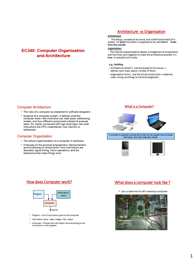 Computer Architecture vs Organization | PDF | Central Processing Unit ...