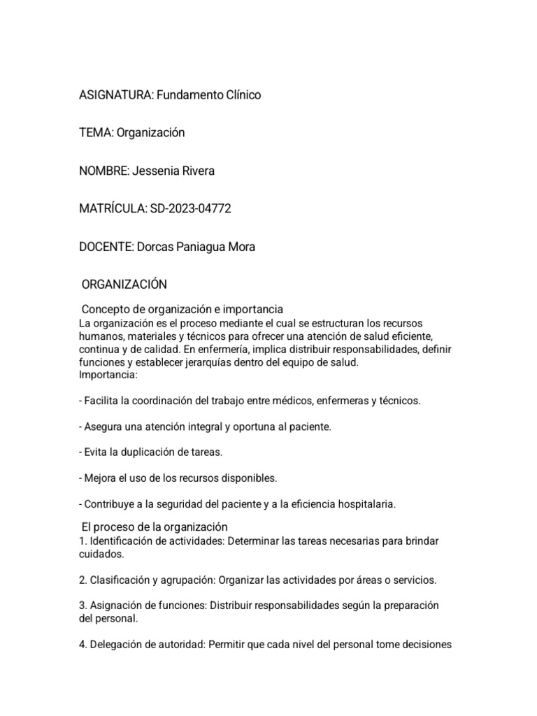 Organización en Atención de Salud | PDF | Hospital | Enfermería