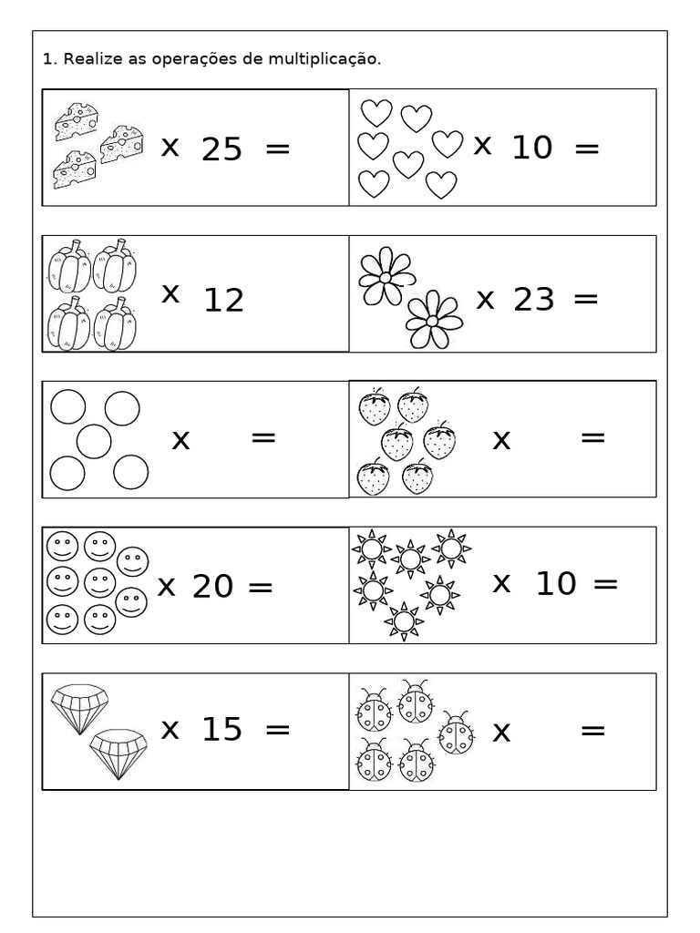 Operações de Multiplicação Básica | PDF
