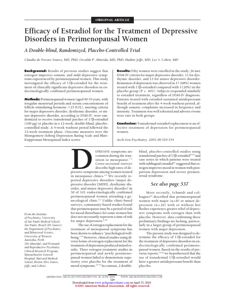 (Articulo (1) PDF Menopause Major Depressive Disorder