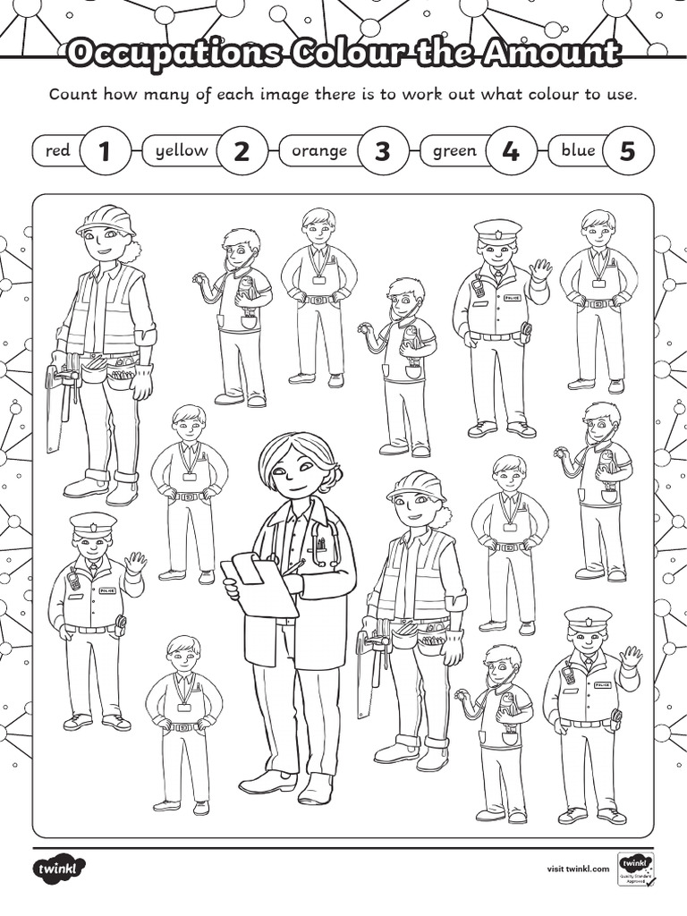 T M 1712572831 Occupations Colour The Amount Worksheet Ver 1 | PDF