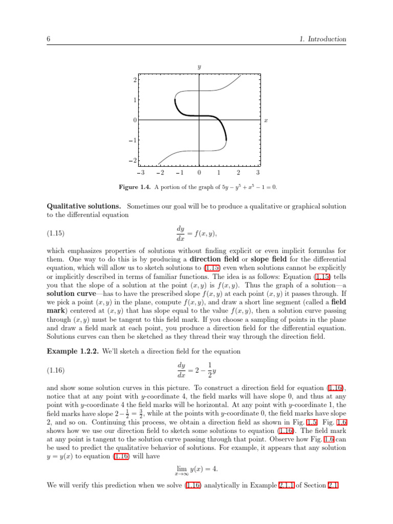 Direction Fields and Equilibrium Solutions | PDF | Mathematical Model ...