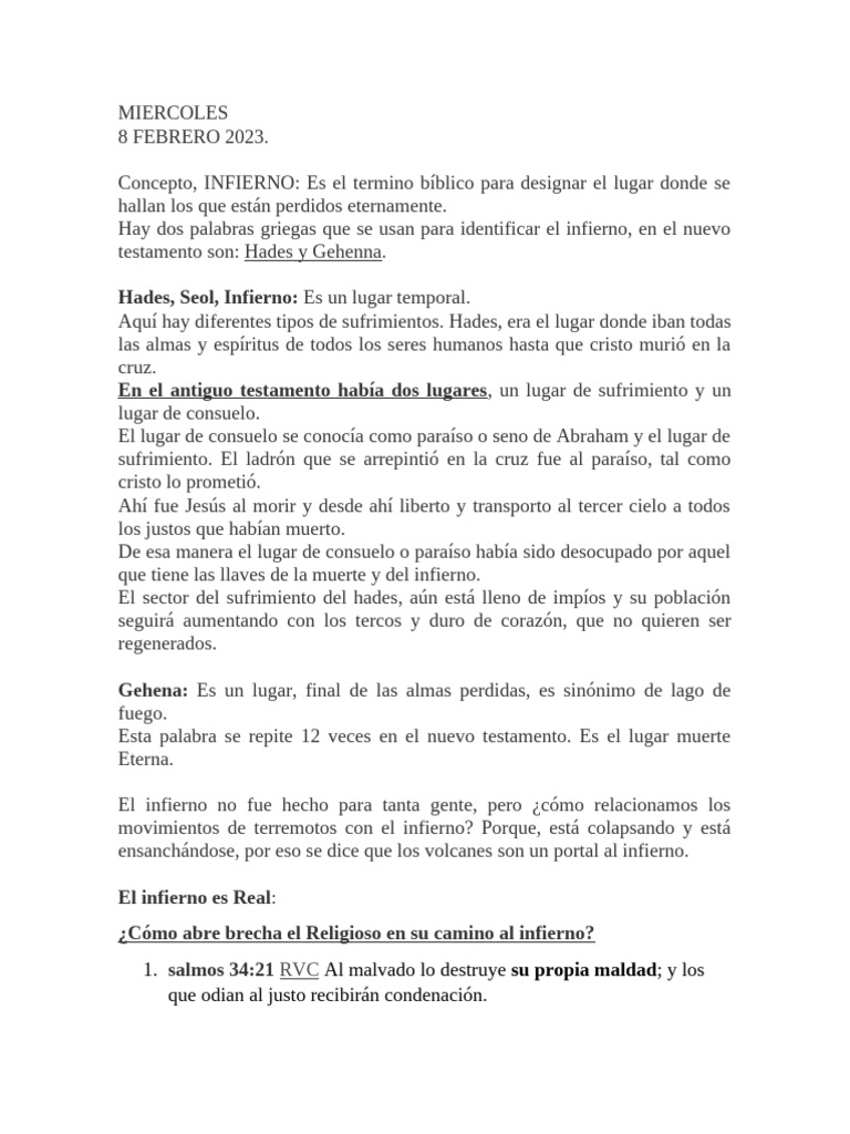 Entendiendo el Infierno en la Biblia | PDF | Infierno | Cristo (título)