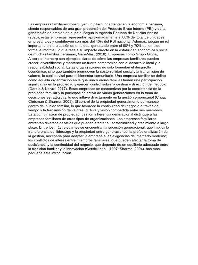Impacto de Empresas Familiares en Perú | PDF | Empleo | Sustentabilidad