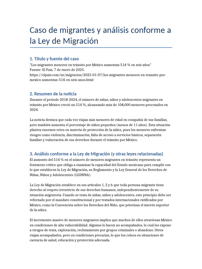 Aumento de 514% en menores migrantes en México | PDF | Migración humana ...