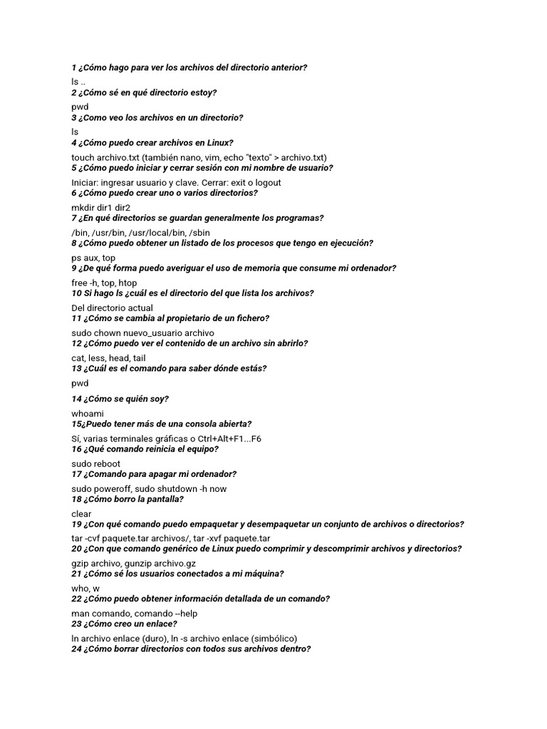 Comandos Esenciales de Linux para Principiantes | PDF | Archivo de ...
