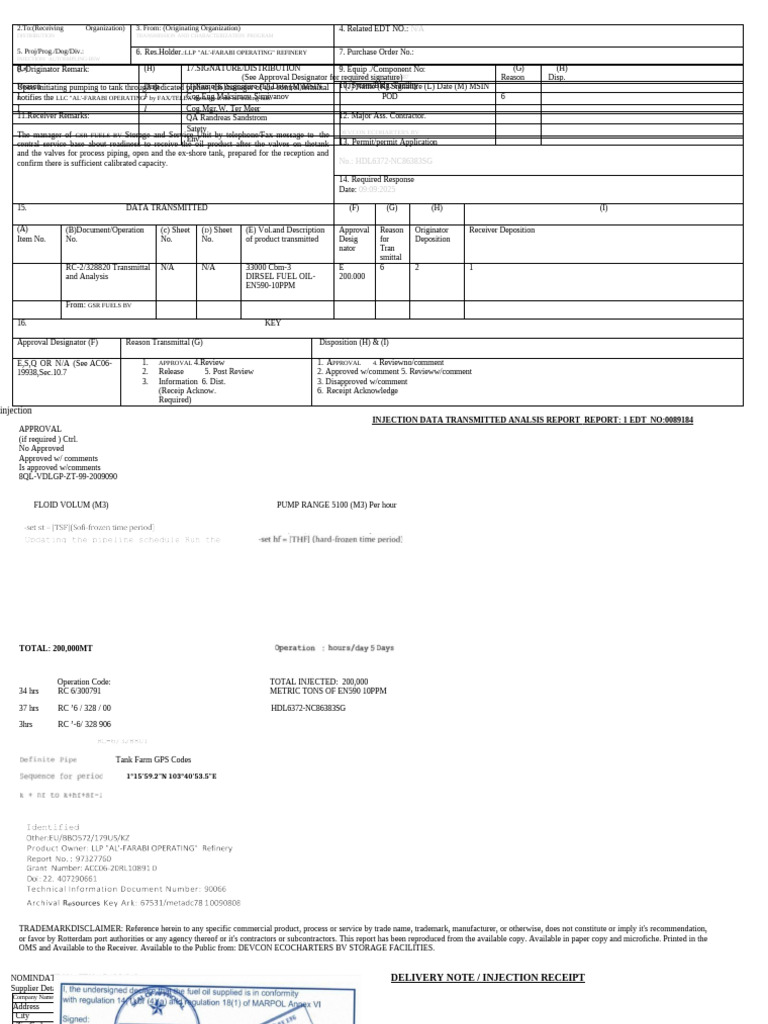 Diesel Fuel Injection Analysis Report | PDF | Oil Tanker | Petroleum