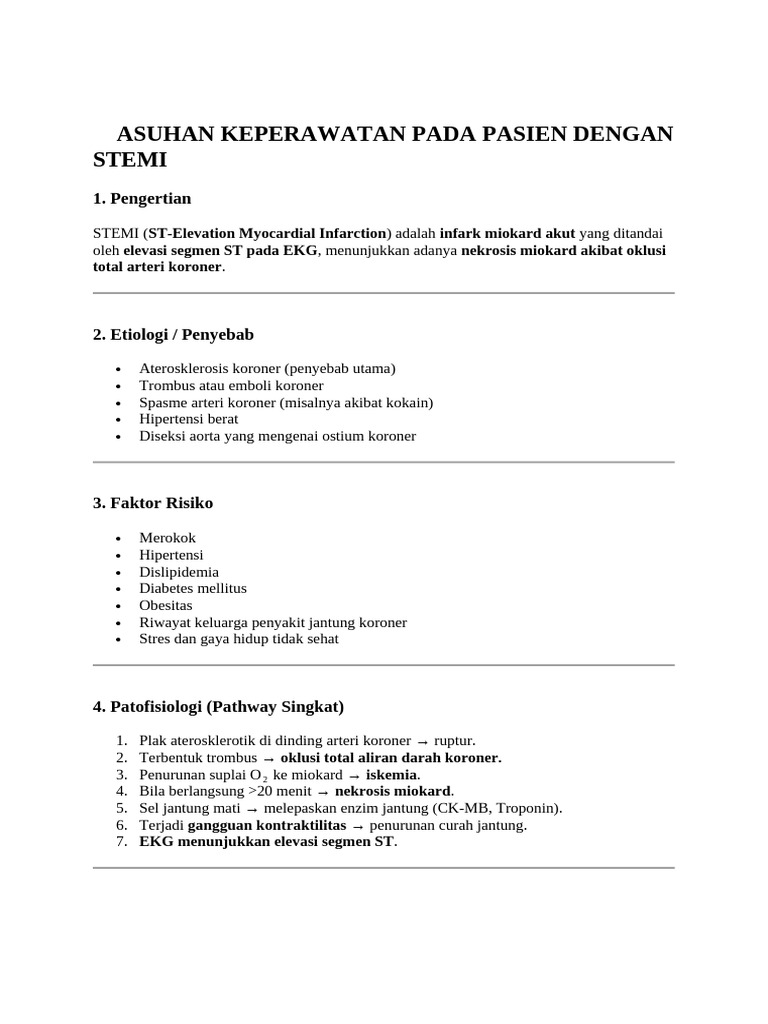 Asuhan Keperawatan Pasien STEMI | PDF