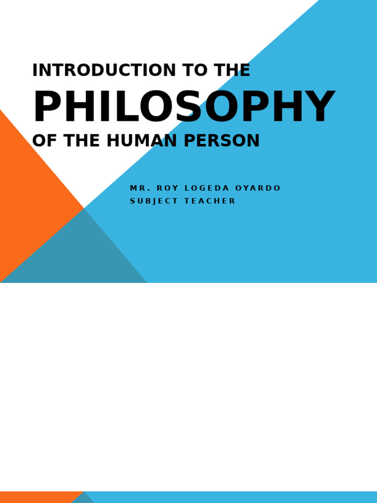 Introduction To The Philosophy of The Human Person | PDF