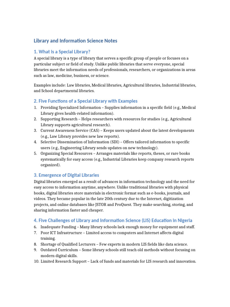 Special Libraries and Digital Trends | PDF | Libraries | Information ...