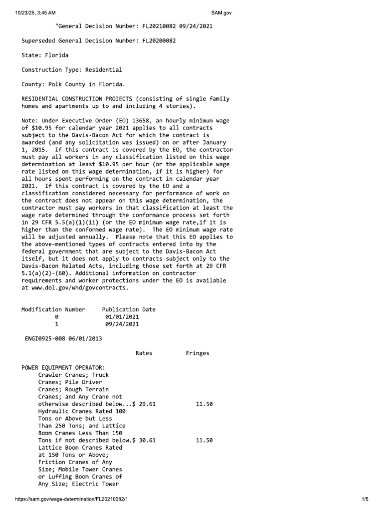 Florida Construction Labor Rates | PDF