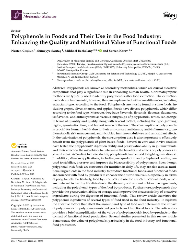 Polyphenols: Enhancing Functional Foods | PDF | Polyphenol | Phenolic ...