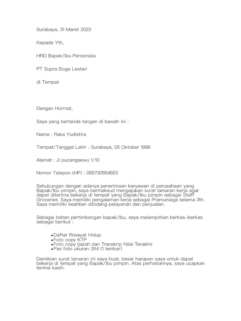 Lowongan Raka 1 | PDF