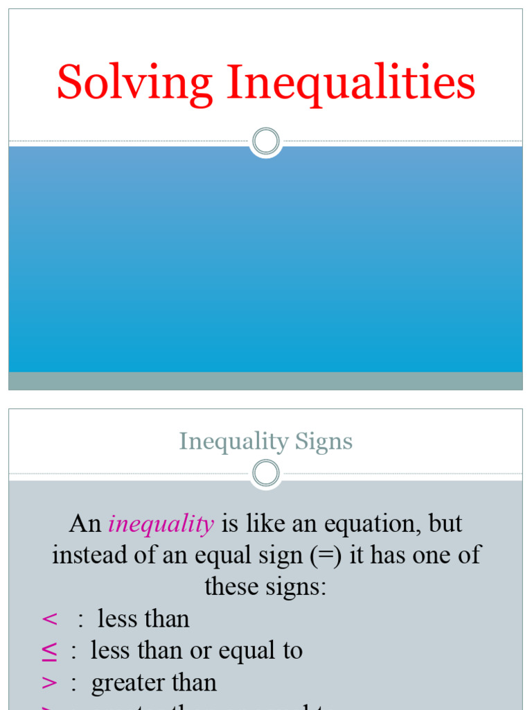 Inequality Notes | PDF | Inequality (Mathematics) | Mathematics
