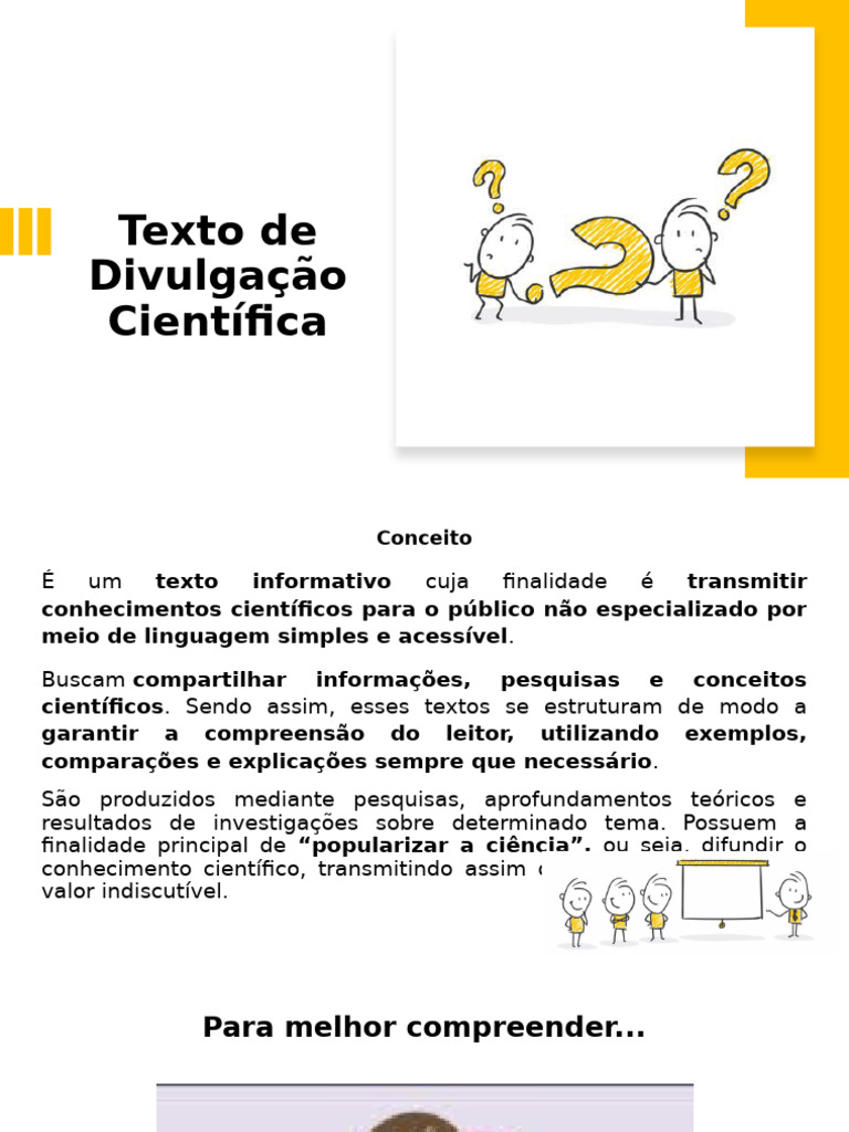 Texto de Divulgação Científica: Guia 5º Ano | PDF | Science | Ciência ...
