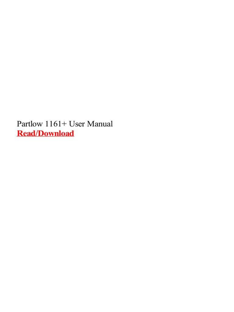 Partlow 1161+ User Manual Guide | PDF