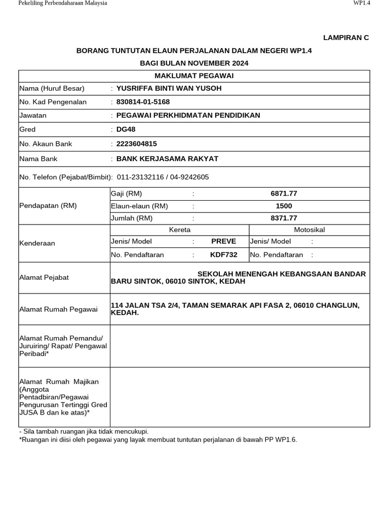 Sila Tambah Ruangan Jika Tidak Mencukupi. Ruangan Ini Diisi Oleh ...