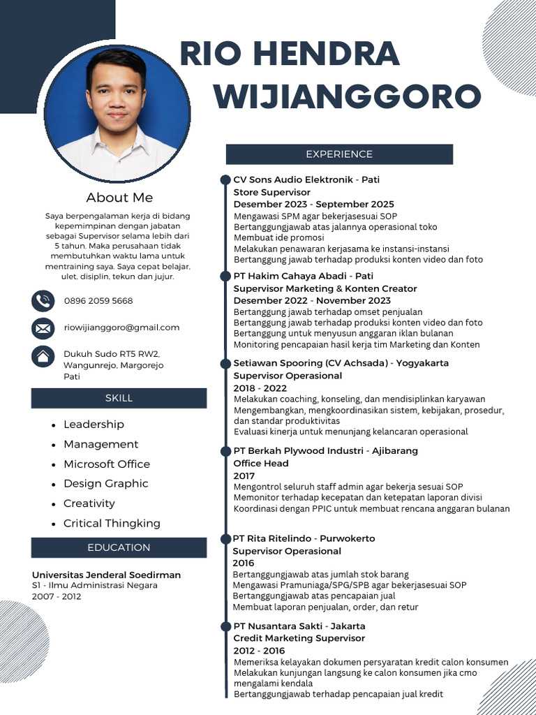 CV Rio Hendra W | PDF