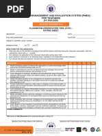 COT Rating Sheet for Teacher Proficiency | PDF | Teachers | Learning