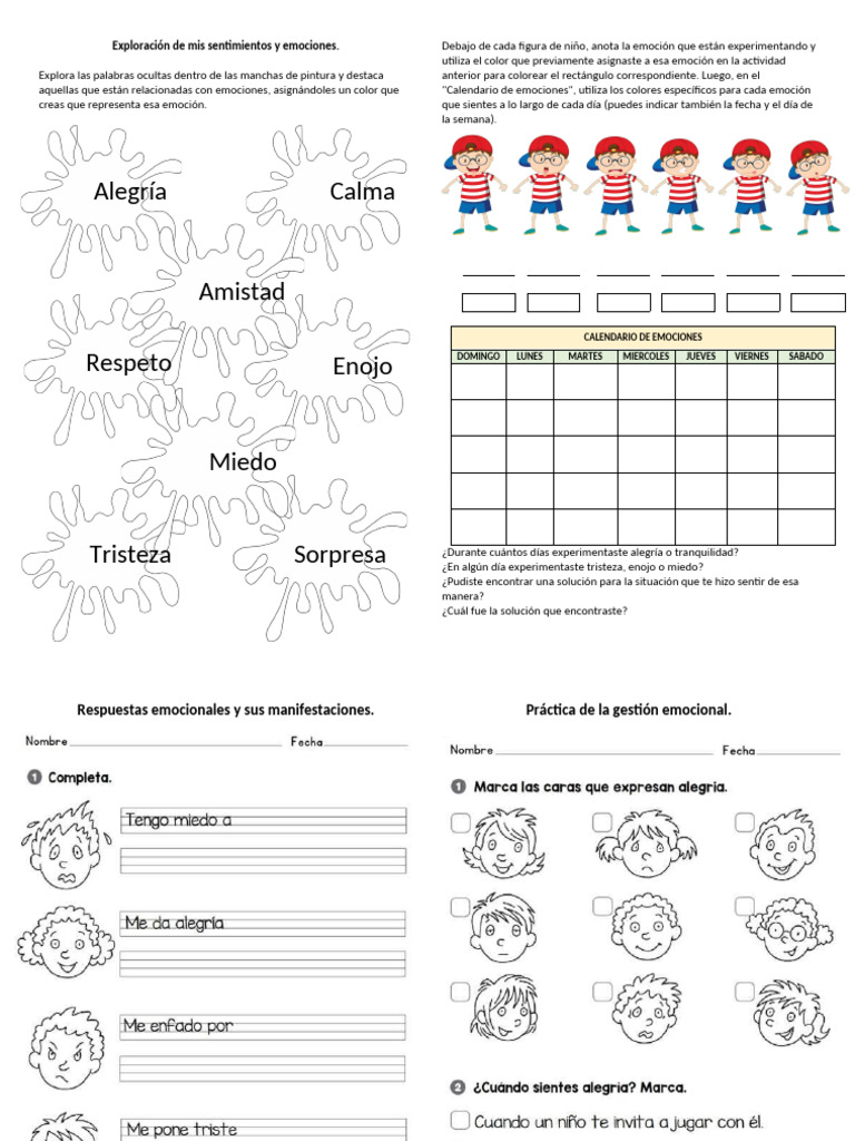 MATERIAL - Talleres de Emociones | PDF | Las emociones ...