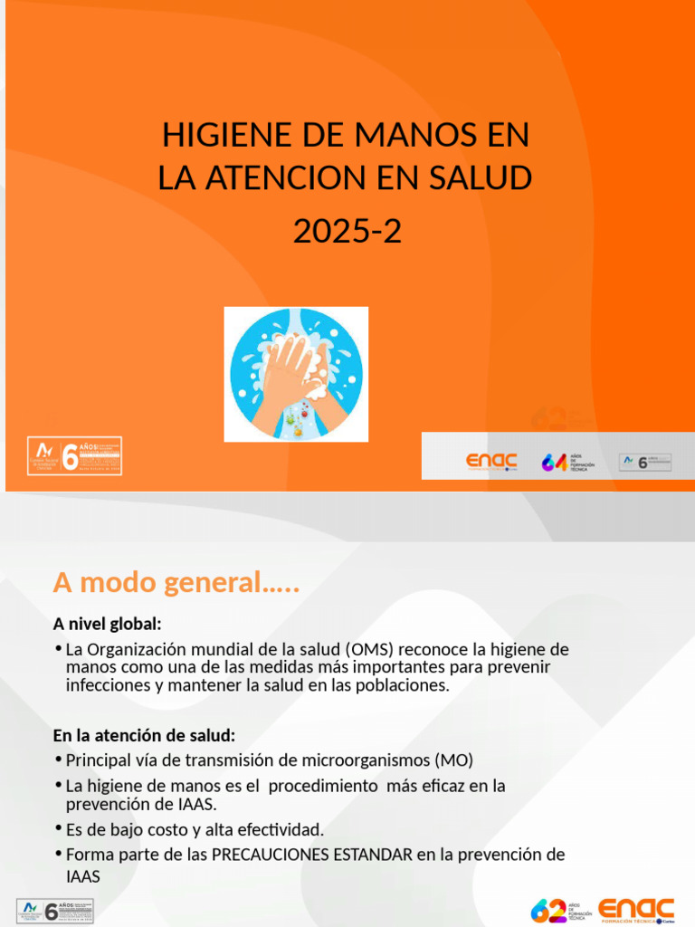 Higiene de Manos en Atención Sanitaria | PDF | Lavado de manos ...