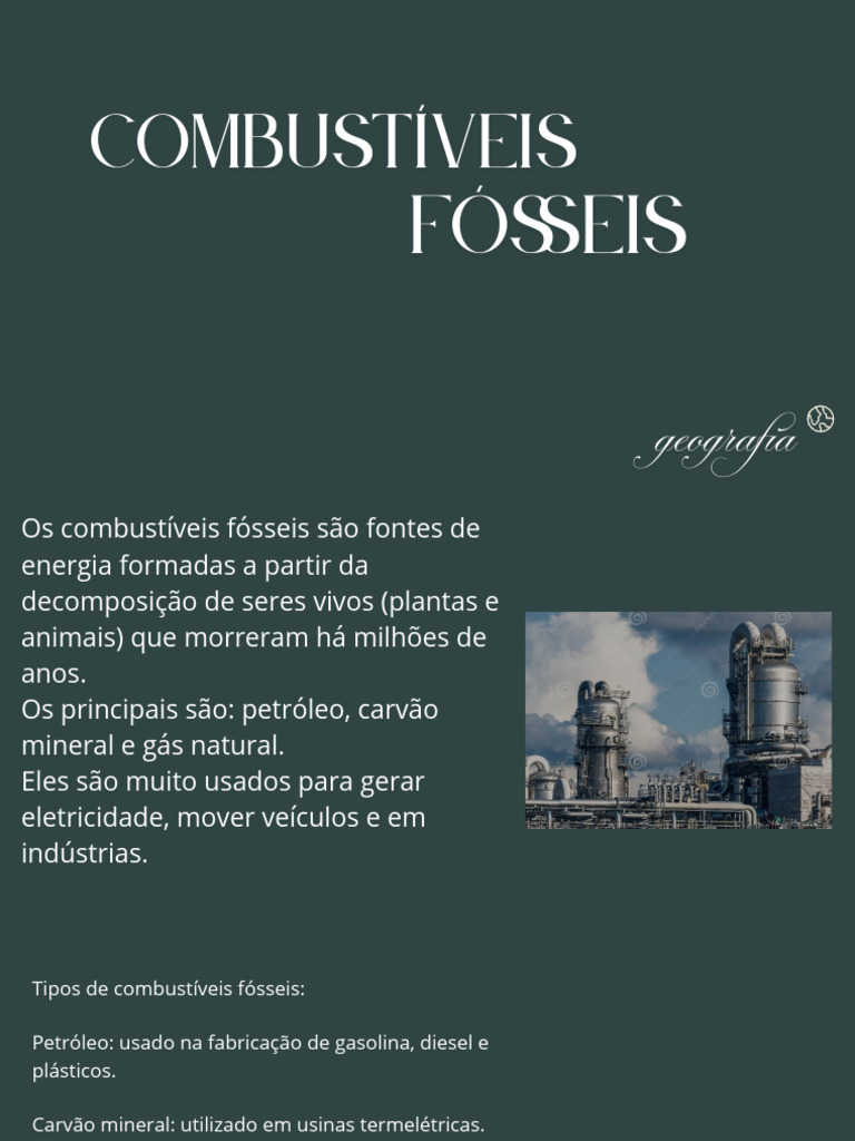 Impactos e Tipos de Combustíveis Fósseis | PDF