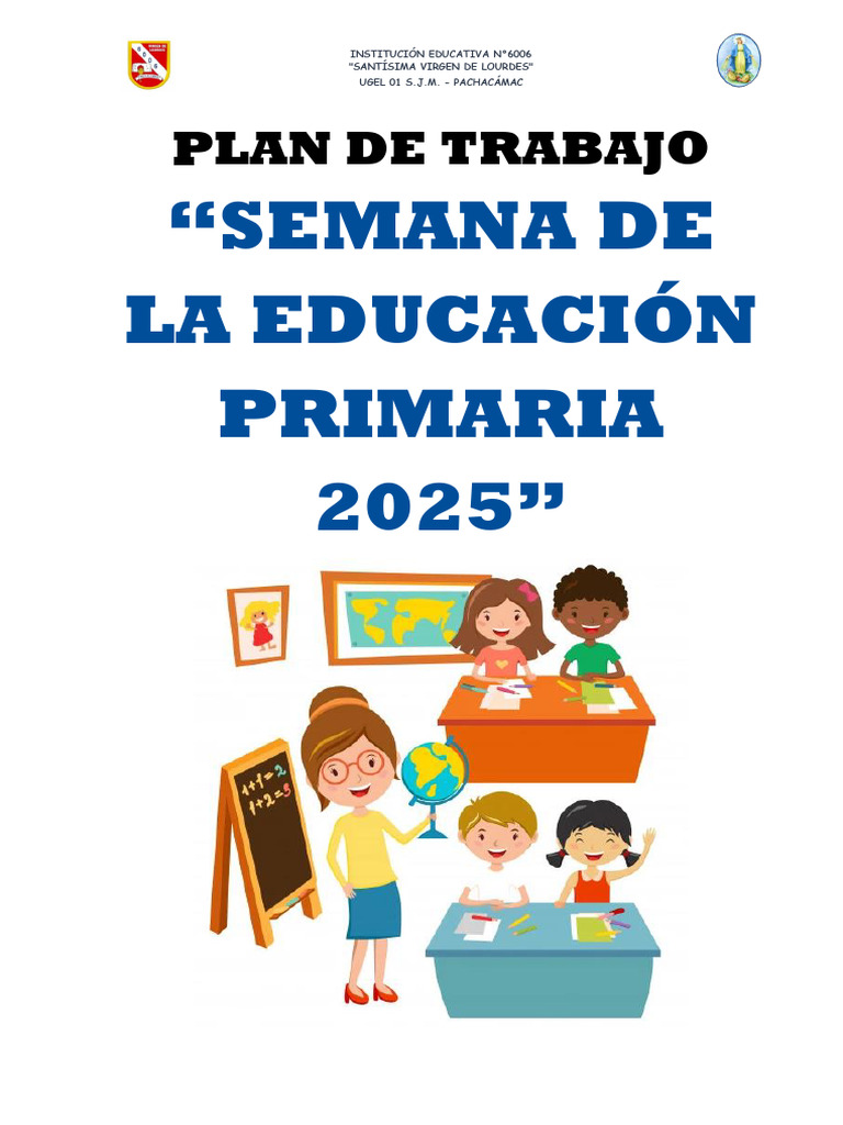 Plan de Trabajo Semana Educación Primaria 2025 | PDF | Educación ...
