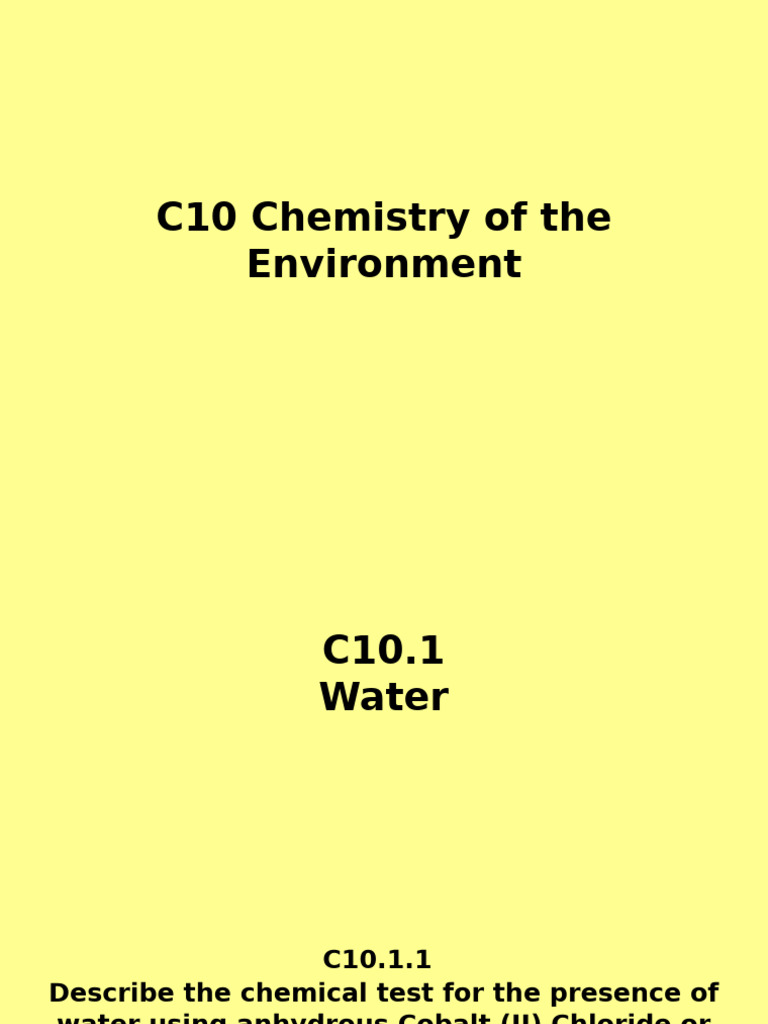 C10 Chem of The Environment Lesson 01 23-24 | PDF