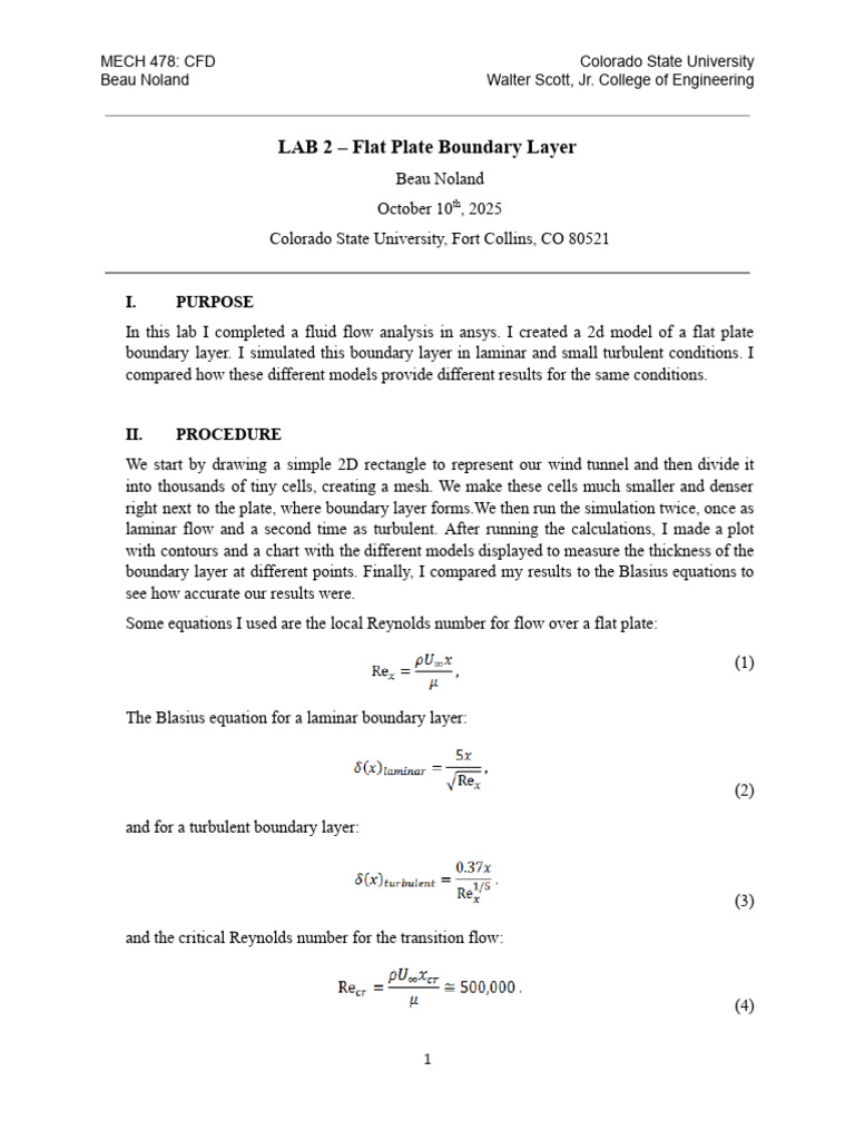 CFD Lab: Flat Plate Boundary Layer Analysis | PDF | Boundary Layer ...
