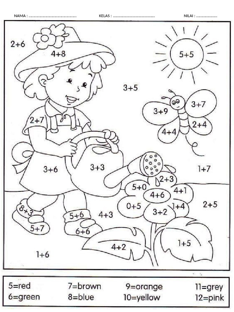Mewarnai Matematika Kelas 2 | PDF