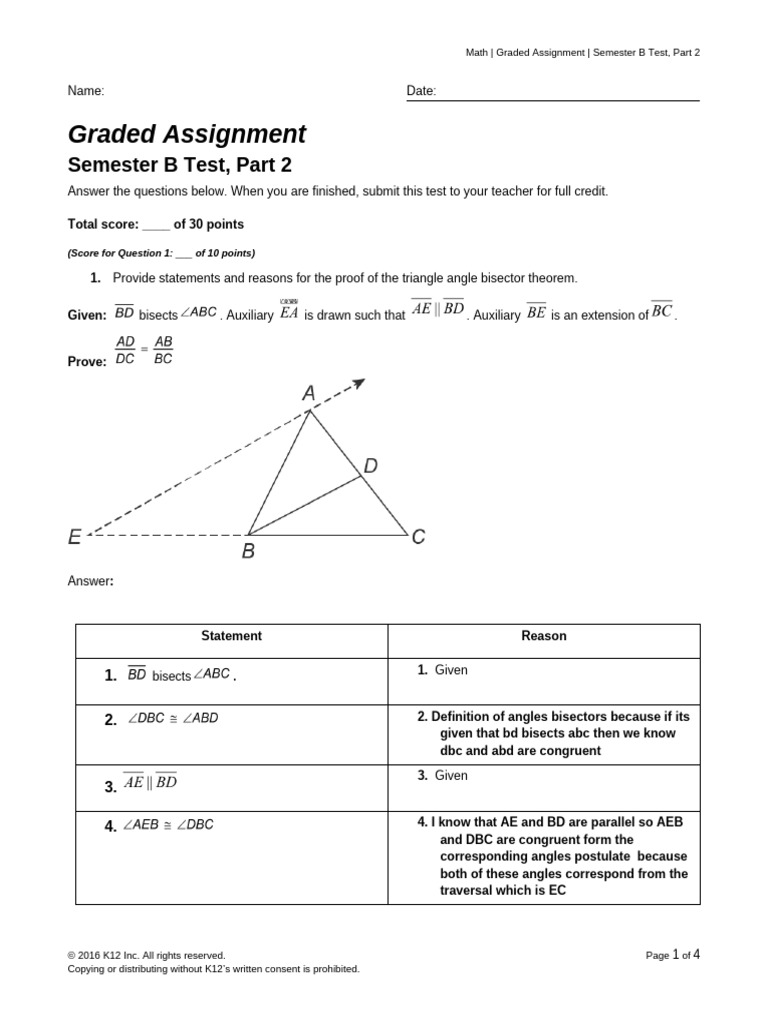 Triangle Theorems and Circle Geometry Test | PDF | Elementary ...