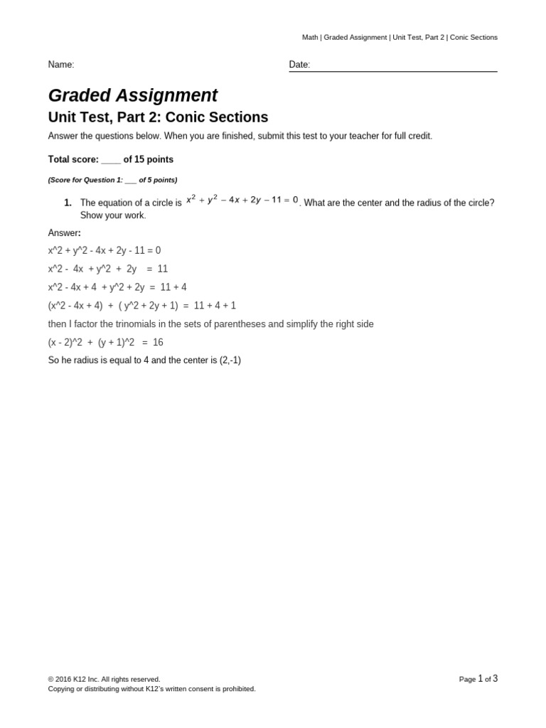 Unit Test 12 Part 1 - Joey Vallone | PDF
