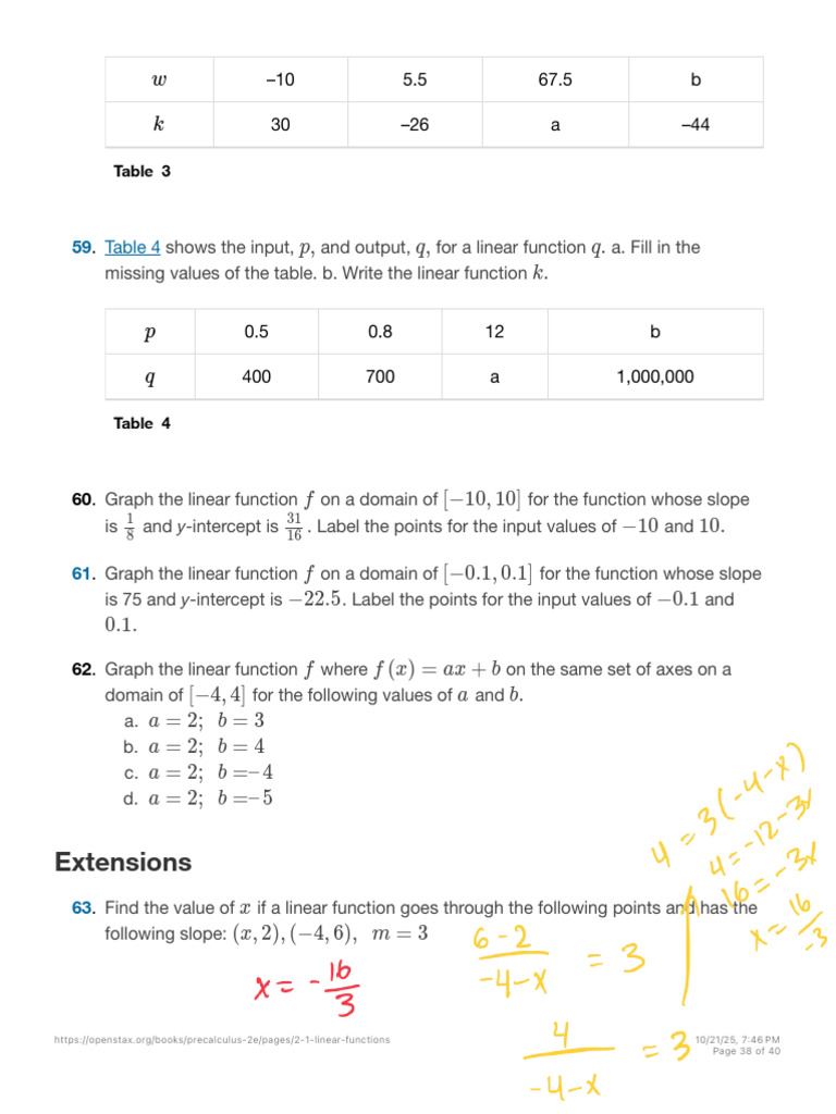 Linear Functions: Tables, Graphs, and Applications | PDF | Function ...