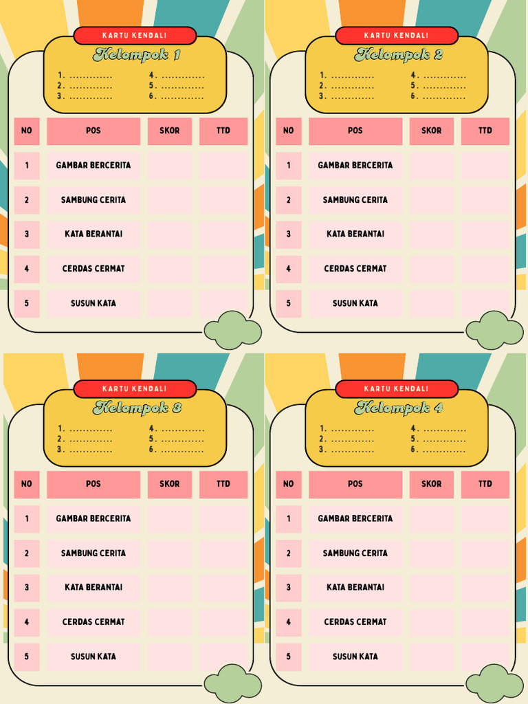 Kartu Kendali Aktivitas Kelompok | PDF