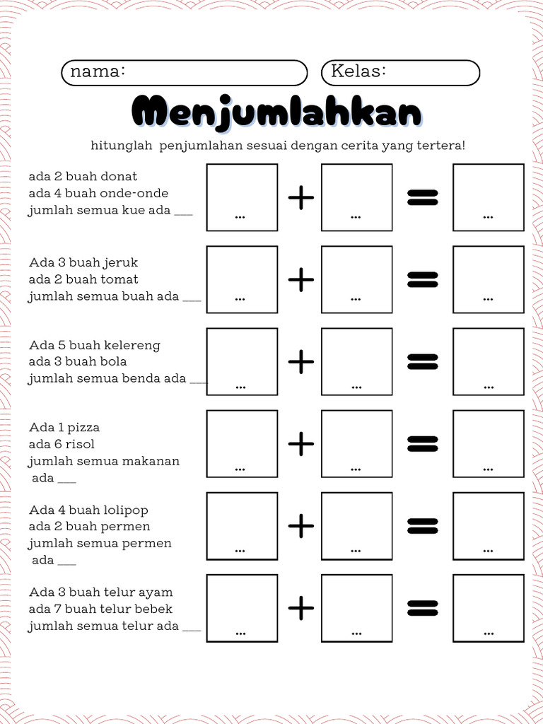 Penjumlahan dengan Gambar untuk Anak | PDF