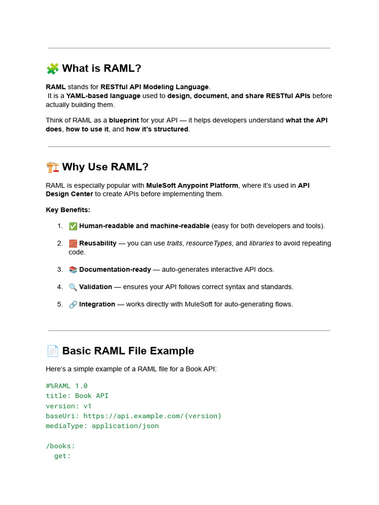 MCD LEVEL 1 Session 5 RAML RESTful API Modeling Language | PDF | Json ...